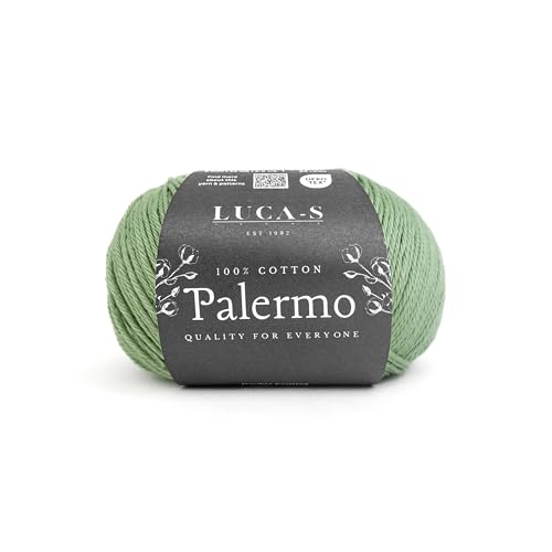 Luca-S Palermo 100 % mercerisiertes Baumwollgarn, Öko-Tex-zertifizierte Gizeh-Baumwolle, 50 g (1,8 oz) 125 m (136 Yards) - Strick- und Häkelgarn, strapazierfähige Amigurumi- & Baby-Projekt-Baumwolle von Luca-S Yarns