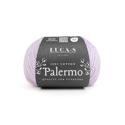 Luca-S Palermo 100 % mercerisiertes Baumwollgarn, Öko-Tex-zertifizierte Gizeh-Baumwolle, 50 g (1,8 oz) 125 m (136 Yards) - Strick- und Häkelgarn, strapazierfähige Amigurumi- & Baby-Projekt-Baumwolle von Luca-S Yarns