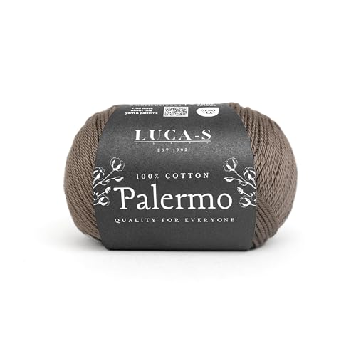 Luca-S Palermo 100 % mercerisiertes Baumwollgarn, Öko-Tex-zertifizierte Gizeh-Baumwolle, 50 g (1,8 oz) 125 m (136 Yards) - Strick- und Häkelgarn, strapazierfähige Amigurumi- & Baby-Projekt-Baumwolle von Luca-S Yarns