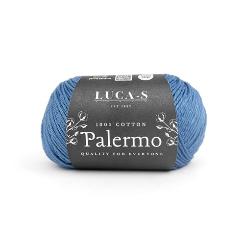 Luca-S Palermo 100 % mercerisiertes Baumwollgarn, Öko-Tex-zertifizierte Gizeh-Baumwolle, 50 g (1,8 oz) 125 m (136 Yards) - Strick- und Häkelgarn, strapazierfähige Amigurumi- & Baby-Projekt-Baumwolle von Luca-S Yarns