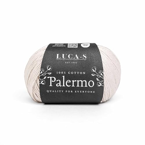 Luca-S Palermo 100 % mercerisiertes Baumwollgarn, Öko-Tex-zertifizierte Gizeh-Baumwolle, 50 g (1,8 oz) 125 m (136 Yards) - Strick- und Häkelgarn, strapazierfähige Amigurumi- & Baby-Projekt-Baumwolle von Luca-S Yarns