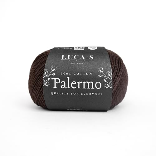 Luca-S Palermo 100 % mercerisiertes Baumwollgarn, Öko-Tex-zertifizierte Gizeh-Baumwolle, 50 g (1,8 oz) 125 m (136 Yards) - Strick- und Häkelgarn, strapazierfähige Amigurumi- & Baby-Projekt-Baumwolle von Luca-S Yarns