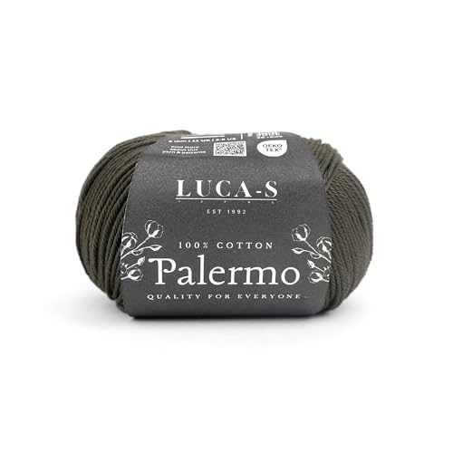 Luca-S Palermo 100 % mercerisiertes Baumwollgarn, Öko-Tex-zertifizierte Gizeh-Baumwolle, 50 g (1,8 oz) 125 m (136 Yards) - Strick- und Häkelgarn, strapazierfähige Amigurumi- & Baby-Projekt-Baumwolle von Luca-S Yarns