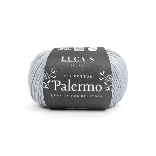 Luca-S Palermo 100 % mercerisiertes Baumwollgarn, Öko-Tex-zertifizierte Gizeh-Baumwolle, 50 g (1,8 oz) 125 m (136 Yards) - Strick- und Häkelgarn, strapazierfähige Amigurumi- & Baby-Projekt-Baumwolle von Luca-S Yarns