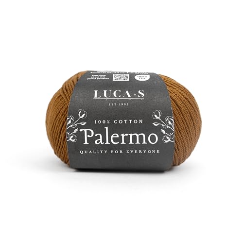Luca-S Palermo 100 % mercerisiertes Baumwollgarn, Öko-Tex-zertifizierte Gizeh-Baumwolle, 50 g (1,8 oz) 125 m (136 Yards) - Strick- und Häkelgarn, strapazierfähige Amigurumi- & Baby-Projekt-Baumwolle von Luca-S Yarns
