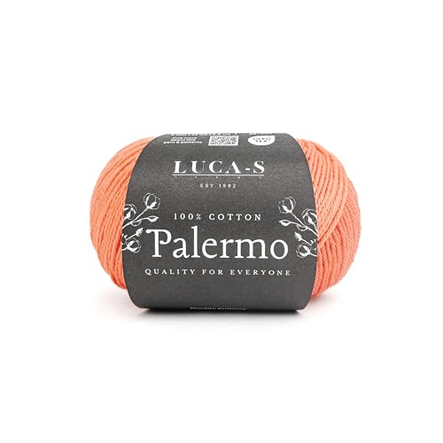 Luca-S Palermo 100 % mercerisiertes Baumwollgarn, Öko-Tex-zertifizierte Gizeh-Baumwolle, 50 g (1,8 oz) 125 m (136 Yards) - Strick- und Häkelgarn, strapazierfähige Amigurumi- & Baby-Projekt-Baumwolle von Luca-S Yarns