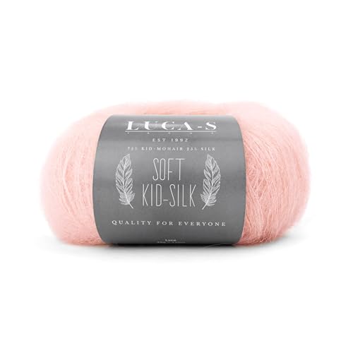 Set mit 10 weichen Mohair- und Seidengarn zum Stricken und Häkeln, 75 % Mohair, 25 % Seide, 25 g, flauschig weiches Garn von Luca-S Yarns