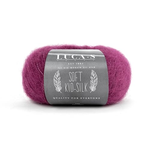 Set mit 5 weichen Mohair- und Seidengarn zum Stricken und Häkeln, 75 % Mohair, 25 % Seide, 25 g, flauschig weiches Garn von Luca-S Yarns