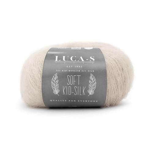 Soft Kid Mohair & Silk Garn zum Stricken & Häkeln, 75% Mohair 25% Seide, 25g, 210m Flauschiges weiches Garn Soft Kid Mohair & Silk Garn zum Stricken & Häkeln, 75% Mohair 25% Seide, 25g, 210m Flauschiges weiches Garn von Luca-S Yarns