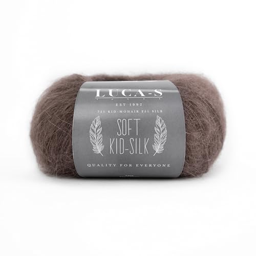 Soft Kid Mohair & Silk Garn zum Stricken & Häkeln, 75% Mohair 25% Seide, 25g, 210m Flauschiges weiches Garn Soft Kid Mohair & Silk Garn zum Stricken & Häkeln, 75% Mohair 25% Seide, 25g, 210m Flauschiges weiches Garn von Luca-S Yarns