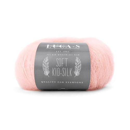 Soft Kid Mohair & Silk Garn zum Stricken & Häkeln, 75% Mohair 25% Seide, 25g, 210m Flauschiges weiches Garn Soft Kid Mohair & Silk Garn zum Stricken & Häkeln, 75% Mohair 25% Seide, 25g, 210m Flauschiges weiches Garn von Luca-S Yarns