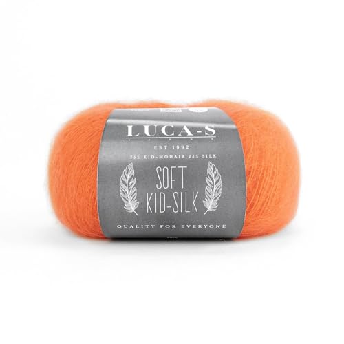 Soft Kid Mohair & Silk Garn zum Stricken & Häkeln, 75% Mohair 25% Seide, 25g, 210m Flauschiges weiches Garn Soft Kid Mohair & Silk Garn zum Stricken & Häkeln, 75% Mohair 25% Seide, 25g, 210m Flauschiges weiches Garn von Luca-S Yarns