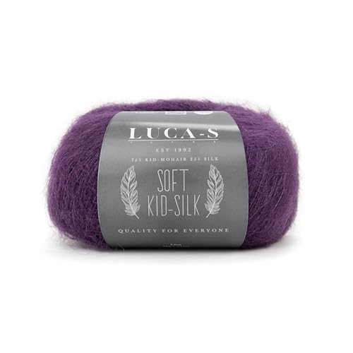 Soft Kid Mohair & Silk Garn zum Stricken & Häkeln, 75% Mohair 25% Seide, 25g, 210m Flauschiges weiches Garn Soft Kid Mohair & Silk Garn zum Stricken & Häkeln, 75% Mohair 25% Seide, 25g, 210m Flauschiges weiches Garn von Luca-S Yarns