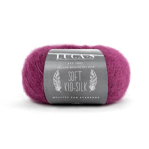Soft Kid Mohair & Silk Garn zum Stricken & Häkeln, 75% Mohair 25% Seide, 25g, 210m Flauschiges weiches Garn Soft Kid Mohair & Silk Garn zum Stricken & Häkeln, 75% Mohair 25% Seide, 25g, 210m Flauschiges weiches Garn von Luca-S Yarns