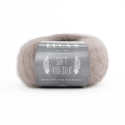Soft Kid Mohair & Silk Garn zum Stricken & Häkeln, 75% Mohair 25% Seide, 25g, 210m Flauschiges weiches Garn Soft Kid Mohair & Silk Garn zum Stricken & Häkeln, 75% Mohair 25% Seide, 25g, 210m Flauschiges weiches Garn von Luca-S Yarns