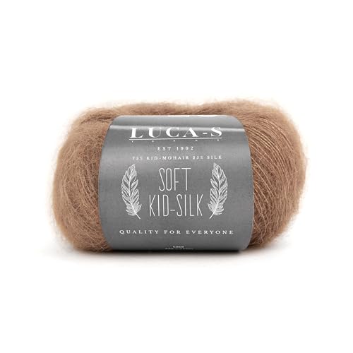 Soft Kid Mohair & Silk Garn zum Stricken & Häkeln, 75% Mohair 25% Seide, 25g, 210m Flauschiges weiches Garn Soft Kid Mohair & Silk Garn zum Stricken & Häkeln, 75% Mohair 25% Seide, 25g, 210m Flauschiges weiches Garn von Luca-S Yarns