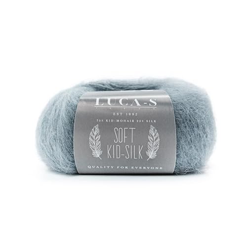 Soft Kid Mohair- und Seidengarn zum Stricken, 75% Mohair 25% Seide Stricken & Häkeln Lacegarn, 25g 210m Flauschig weiches Garn von Luca-S Yarns