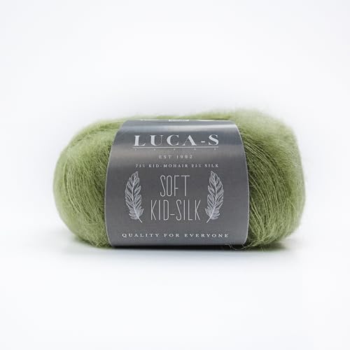 Soft Kid Mohair- und Seidengarn zum Stricken, 75% Mohair 25% Seide Stricken & Häkeln Lacegarn, 25g 210m Flauschig weiches Garn von Luca-S Yarns