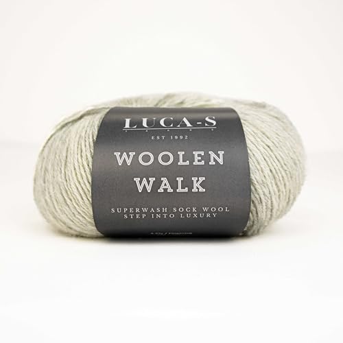 Superwash Sockenwolle zum Stricken, 4-fädig Sockengarn aus 75% reiner Wolle - 25% Polymid, 50g Sockenhandstrickgarn von Luca-S Yarns