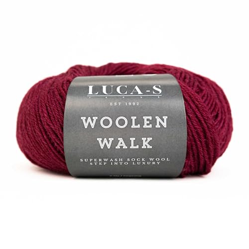 Superwash Sockenwolle zum Stricken, 4-fädig Sockengarn aus 75% reiner Wolle - 25% Polymid, 50g Sockenhandstrickgarn von Luca-S Yarns