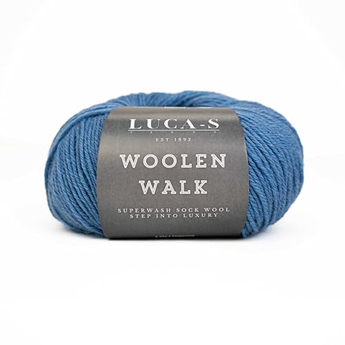 Superwash Sockenwolle zum Stricken, 4-fädig Sockengarn aus 75% reiner Wolle - 25% Polymid, 50g Sockenhandstrickgarn von Luca-S Yarns