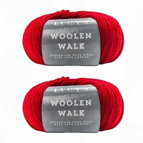 Superwash Sockenwolle zum Stricken, 4-fädiges Sockengarn aus 75 % reiner Wolle und 25 % Polyamid, 50 g Handstrickgarn für Socken, 2er-Pack Superwash Sockenwolle zum Stricken, 4-fädiges Sockengarn aus 75 % reiner Wolle und 25 % Polyamid, 50 g Handstrickgarn für Socken, 2er-Pack von Luca-S Yarns