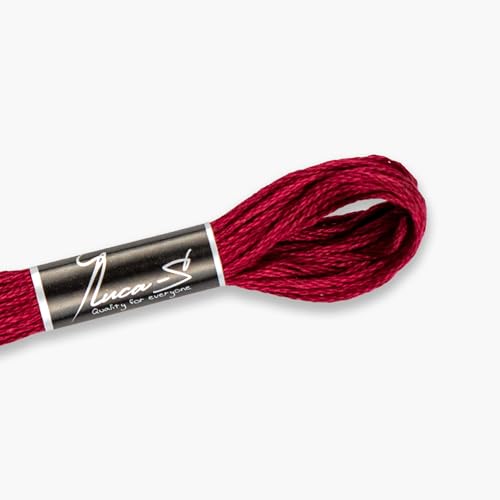 12 Stück Premium Stickgarn Luca-S, 100% Gizeh-Baumwolle, Oeko TEX zertifizierte Baumwolle - 43 / DMC 777 / Anchor 43 von Luca-S