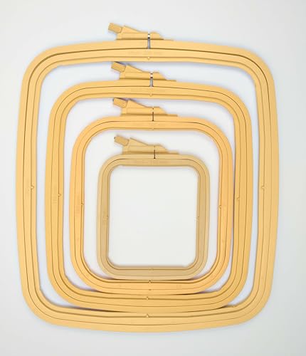 Kreuzstich quadratischer Reifen – Nurge Stickrahmen (Beige, 14,5 cm x 16,5 cm) von Luca-S