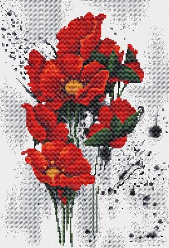 Kreuzstichmuster Luca-S – Die Mohnblumen, P7014 von Luca-S