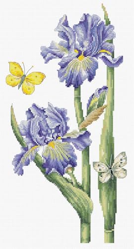 Kreuzstichmuster Luca-S Gold, Mai-Iris-Motiv BP7001 von Luca-S