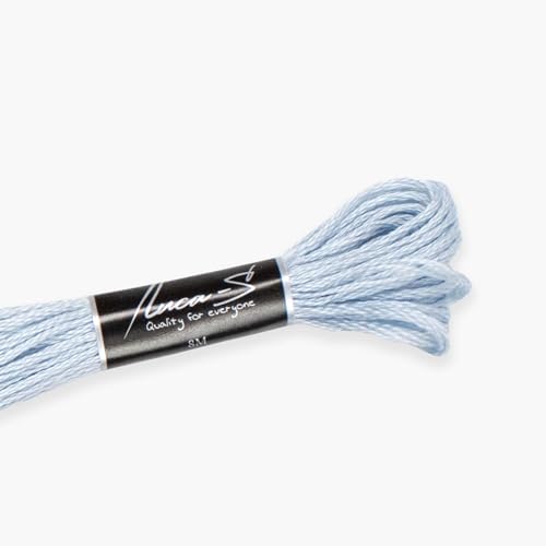 Luca-S 12er-Pack Premium-Stickgarn, 100% Gizeh-Baumwolle, Oeko TEX-zertifizierte Stranded Cotton190 / DMC 3753 / Anchor 1031 von Luca-S