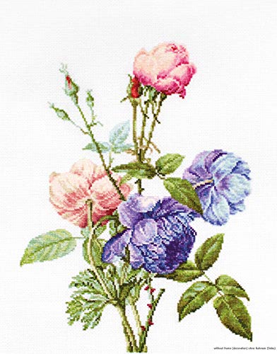 Luca-S B2349 Blumenstrauß mit Rosen Kreuzstichset, Baumwolle, mehrfarbig, 19x25cm von LUCAS