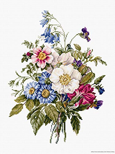Luca-S BU4004 Strauß Sommerblumen Kreuzstichset, Baumwolle, mehrfarbig, 21x28,5cm von LUCAS