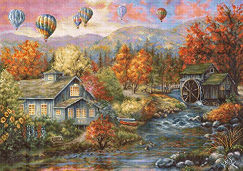 Luca-S Gobelin Set Herbst-Wassermühle Zählmuster von Luca-S