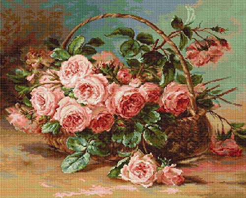 Luca-S Gobelin Set Korb mit Rosen Zählmuster von Luca-S