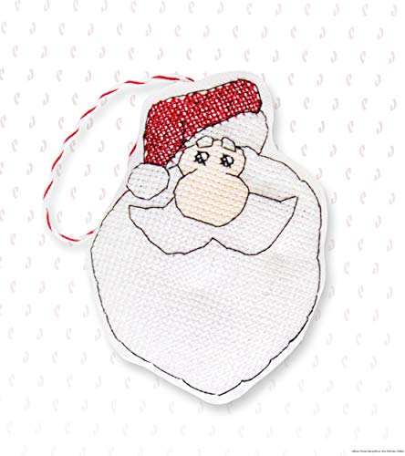 Luca-S JK014 Weihnachtsmann Kreuzstichset Anhänger, Baumwolle, mehrfarbig, 8,5x10,5cm von Luca-S
