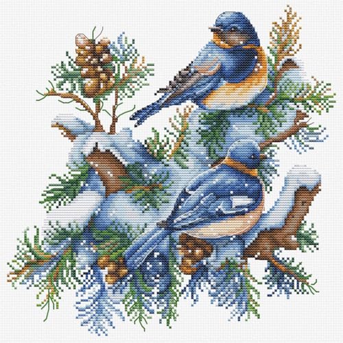 Luca-S Kreuzstich Set "Der Vögel-Winter", Zählmuster, 21x21cm von Luca-S