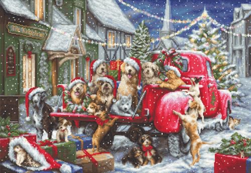 Luca-S Kreuzstich Set Gold Collection Welpen Weihnachten Zählmuster, Multifarbig Luca-S Kreuzstich Set Gold Collection Welpen Weihnachten Zählmuster, Multifarbig von Luca-S