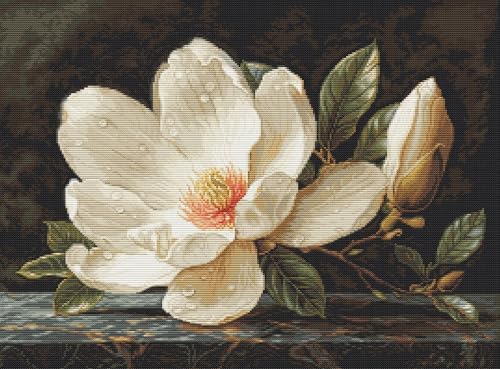 Luca-S Kreuzstich-Set Gold – Der Magnolien-Tau, B713, Kreuzstich-Set nach Zählmuster für Erwachsene, Handarbeits- und Stickset Luca-S Kreuzstich-Set Gold – Der Magnolien-Tau, B713, Kreuzstich-Set nach Zählmuster für Erwachsene, Handarbeits- und Stickset von Luca-S