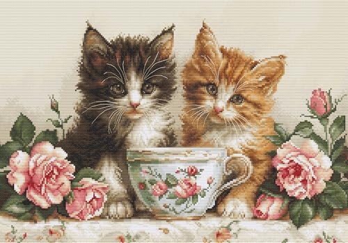Luca-S Kreuzstich-Set Gold – Morgen der Katzen BU5070 Kreuzstich-Set nach Zählmuster für Erwachsene, Handarbeits- und Stickset Luca-S Kreuzstich-Set Gold – Morgen der Katzen BU5070 Kreuzstich-Set nach Zählmuster für Erwachsene, Handarbeits- und Stickset von Luca-S