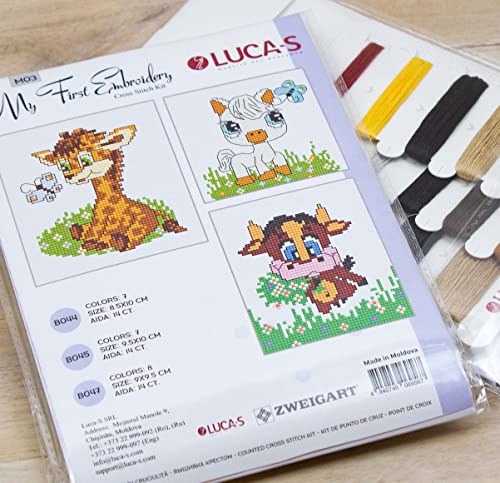 Luca-S Kreuzstich Set Meine erste Stickerei M03 3er-Set Zählmuster von Luca-S