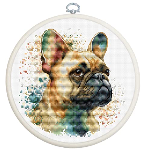 Luca-S Kreuzstich Set mit Stickrahmen Die Französische Bulldogge Zählmuster Luca-S Kreuzstich Set mit Stickrahmen Die Französische Bulldogge Zählmuster von Luca-S