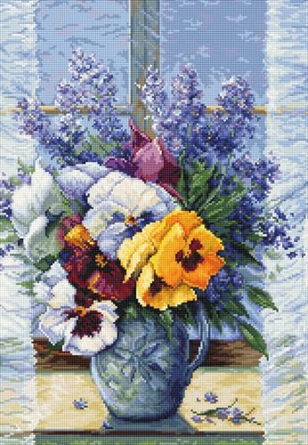 Luca-S Kreuzstich Stickpackung Blumenstrauß mit Stiefmütterchen Zählmuster Luca-S Kreuzstich Stickpackung Blumenstrauß mit Stiefmütterchen Zählmuster von Luca-S