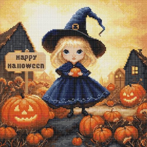 Luca-S Kreuzstich Stickpackung Frohes Halloween, Zählmuster, Multifarbig Luca-S Kreuzstich Stickpackung Frohes Halloween, Zählmuster, Multifarbig von Luca-S