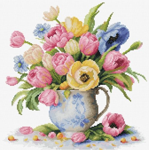 Luca-S Kreuzstich Stickpackung Tulpenstrauß, Zählmuster Luca-S Kreuzstich Stickpackung Tulpenstrauß, Zählmuster von Luca-S