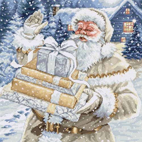 Luca-S Kreuzstich Stickpackung Weihnachtsmann mit Geschenken Zählmuster Luca-S Kreuzstich Stickpackung Weihnachtsmann mit Geschenken Zählmuster von Luca-S