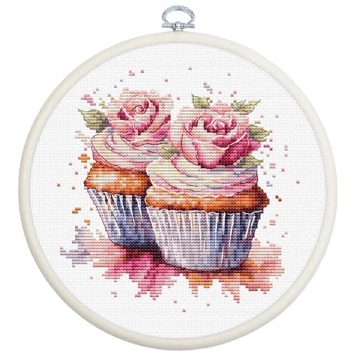 Luca-S Kreuzstich Stickpackung mit Stickrahmen Die Cupcakes Zählmuster Luca-S Kreuzstich Stickpackung mit Stickrahmen Die Cupcakes Zählmuster von MARUSSIA