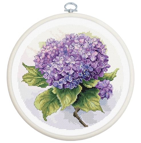 Luca-S Kreuzstich Stickpackung mit Stickrahmen Hortensie Zählmuster, Multifarbig Luca-S Kreuzstich Stickpackung mit Stickrahmen Hortensie Zählmuster, Multifarbig von Luca-S
