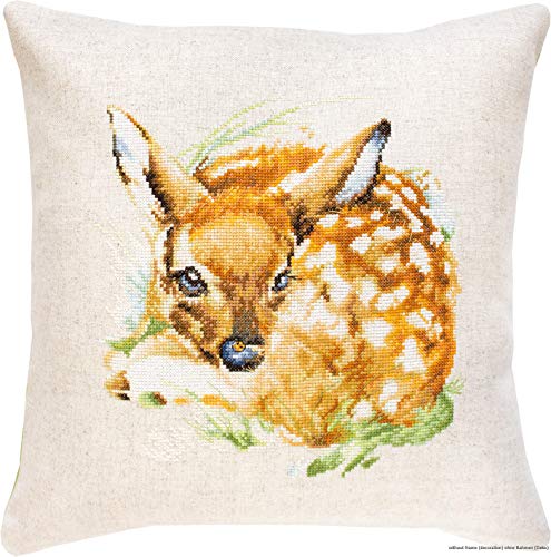 Luca-S PB180 Bambi Kreuzstichkissen, Baumwolle, mehrfarbig, 40x40cm von LUCAS