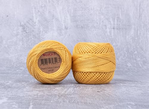 Luca-S Premium Coton Perlen-Stickgarn, Größe 8, 100 % ägyptische Baumwolle, Häkelgarn, Kreuzstich-Stickgarn, Oeko TEX zertifiziert, 10 g pro Knäuel, Farbe 344 von Luca-S
